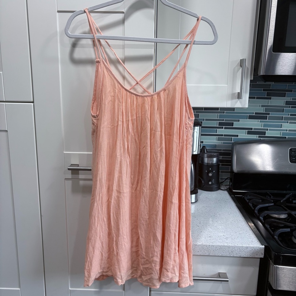 Roxy crisscross back gauzy mini dress